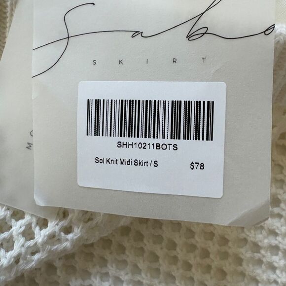 Sabo skirt Knit Mesh Crop Top & Midi Skirt Set | Beachy Chic Size Small NEW - Picture 13 of 15